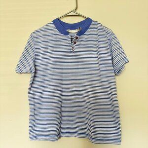 Vintage Carolyn Taylor striped blue and white top
